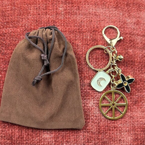 New GOLD WHEEL Bag Charm ☸ - Picture 3 of 8